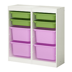 ikea trofast storage unit with bins